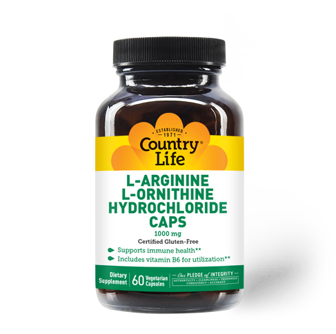 L-Arginine + L-Ornithine + Hydrochloride Caps, 1000mg