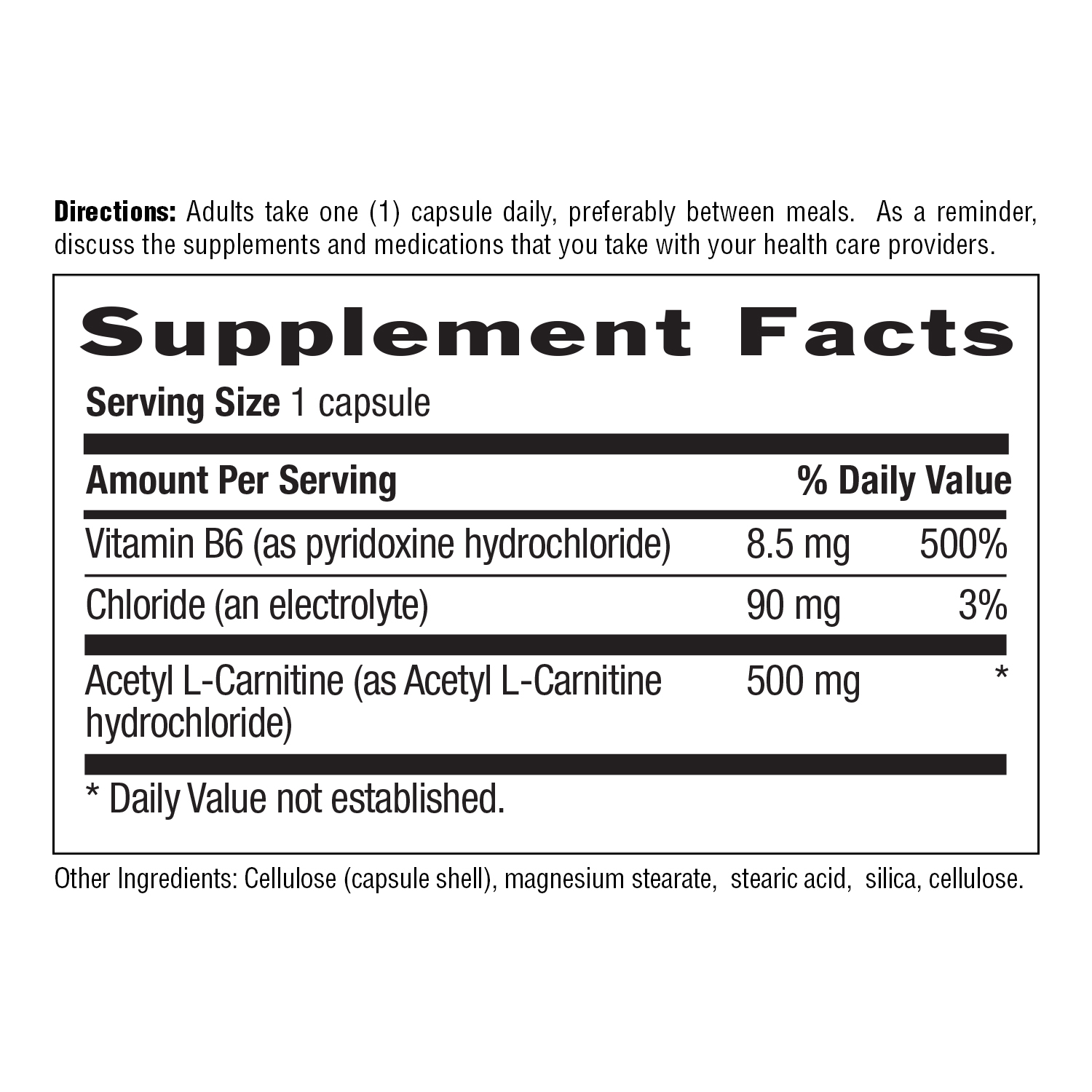 Acetyl L-Carnitine Caps 500 mg