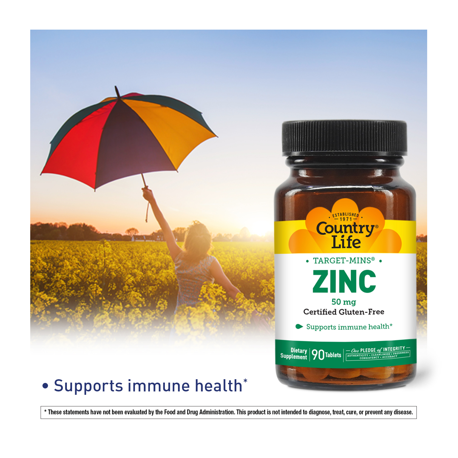 Zinc 50 mg | Zinc Supplement | Country Life Vitamins