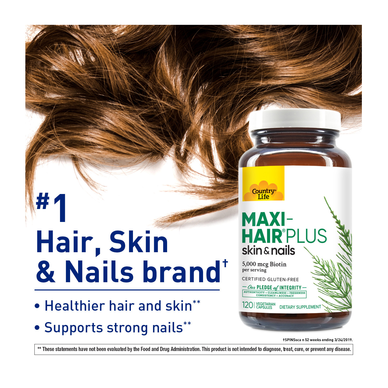Maxi-Hair® Plus | Biotin Hair Supplement | Country Life